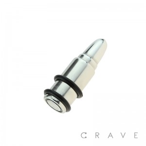 316L SURGICAL STEEL BULLET PLUG WITH O-RINGS